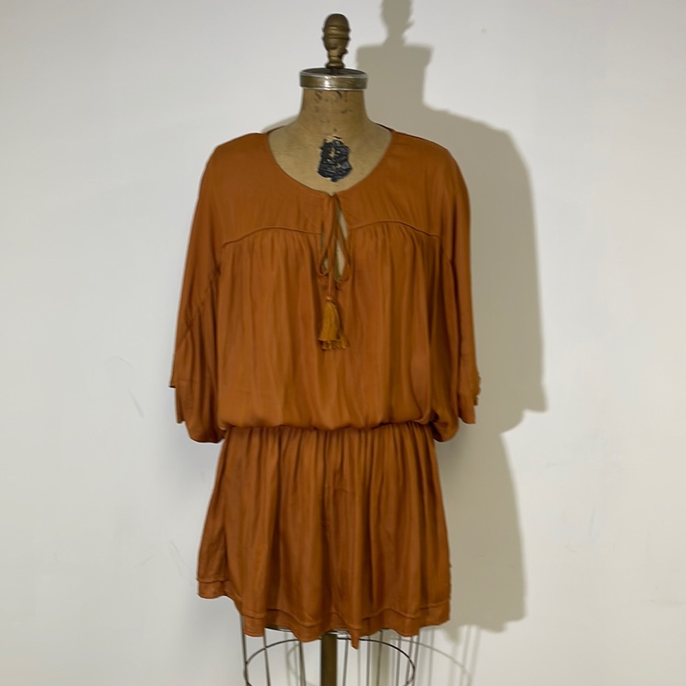 Deep Orange Tunic Top Size L
